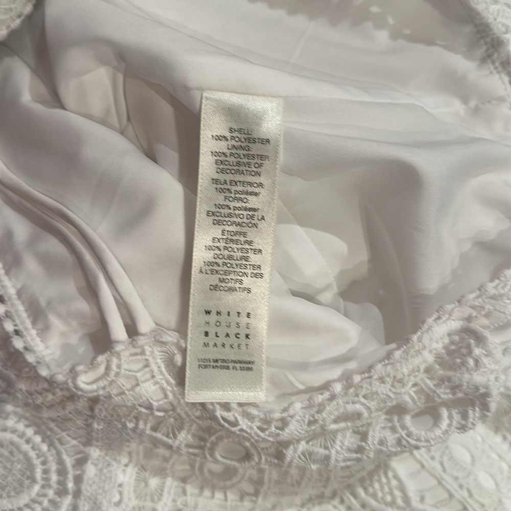 WHBM Women’s White sleeveless eyelet dress size 6 - Picture 3 of 6